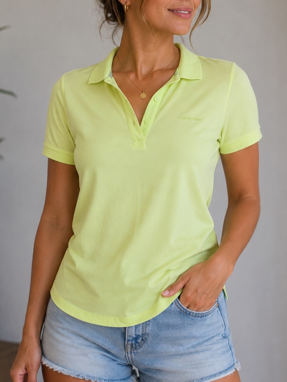 calvin Klein Neon Yellow Polo